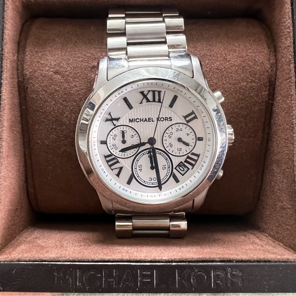 Michael Kors silver and black watch